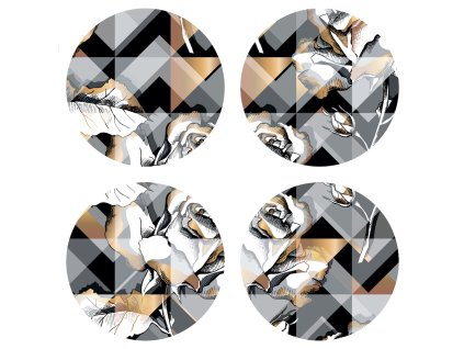 Dekorativní podložka Geometric FM4718, 10 x 10 cm (4 ks)