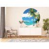 72294 2 ag design samolepici dekorace palms on beach 140 cm