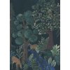 Vliesová fototapeta na zeď Caselio 102980199, květy, listy, zvířata, černá, hnědá, zelená