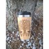 Bambusový termohrnek 450ml  Strom s havrany a Vegvísirem