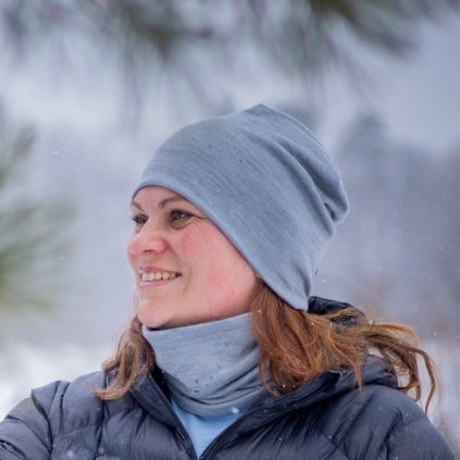 Merino čepice pro dospělé – popelavá