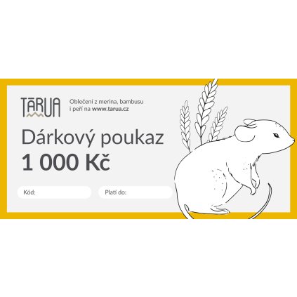 tarua darkovy poukaz 1000 kc