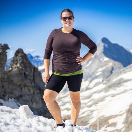 Unisex merino tričko s dlouhým rukávem – kakaová