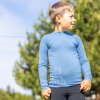 Dětské merino tričko s dlouhým rukávem – blankytná - 2 - bez potisku