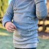Dětská merino mikina s rolákem – popelavá s liškou