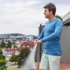 Unisex merino tričko s dlouhým rukávem – blankytná