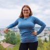 Unisex merino tričko s dlouhým rukávem – blankytná