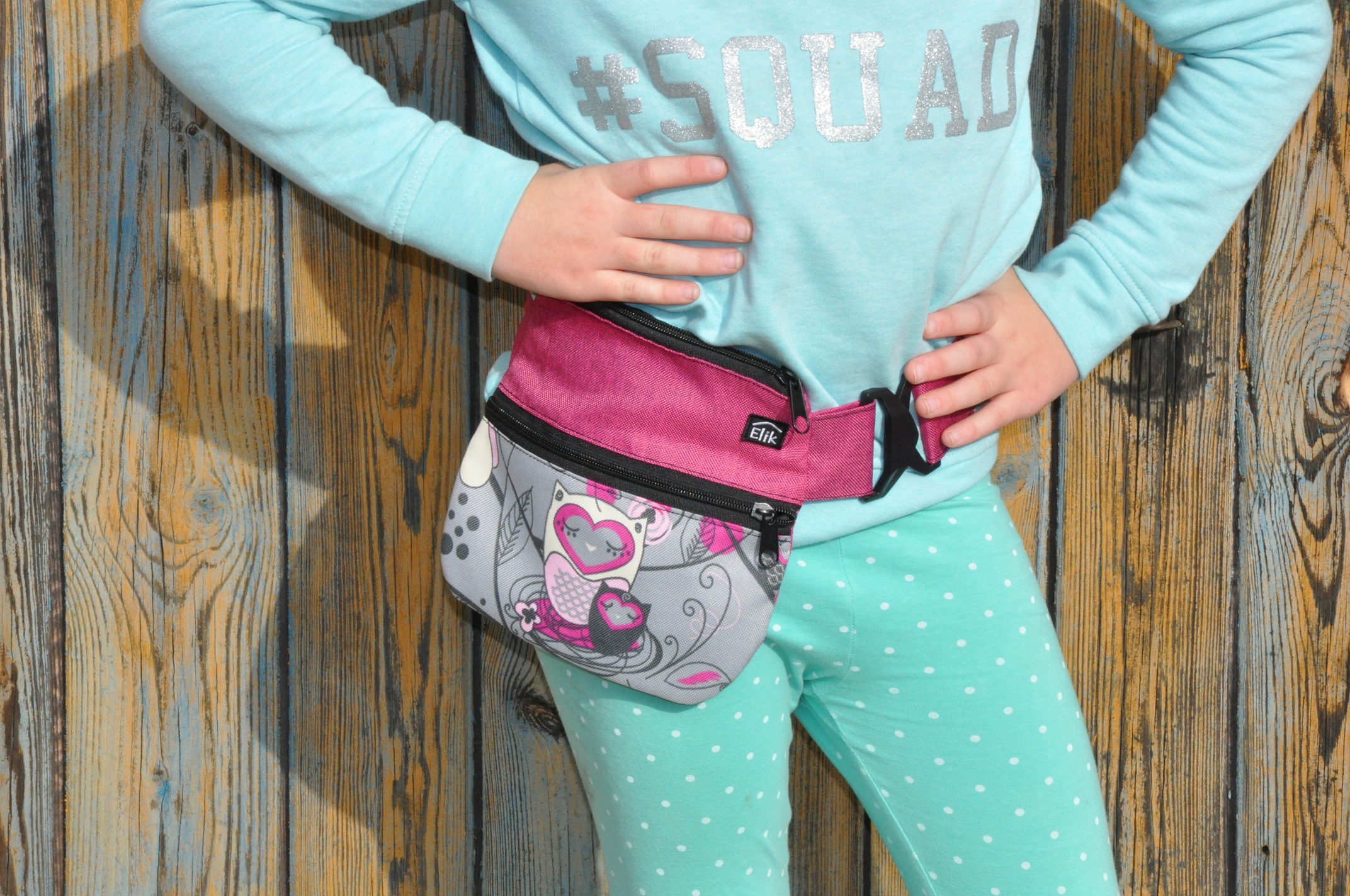 Dětské kapsičky kolem pasu Barva: Růžová sovička