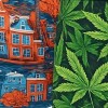 Cannabis – zelené listy + Amsterdam
