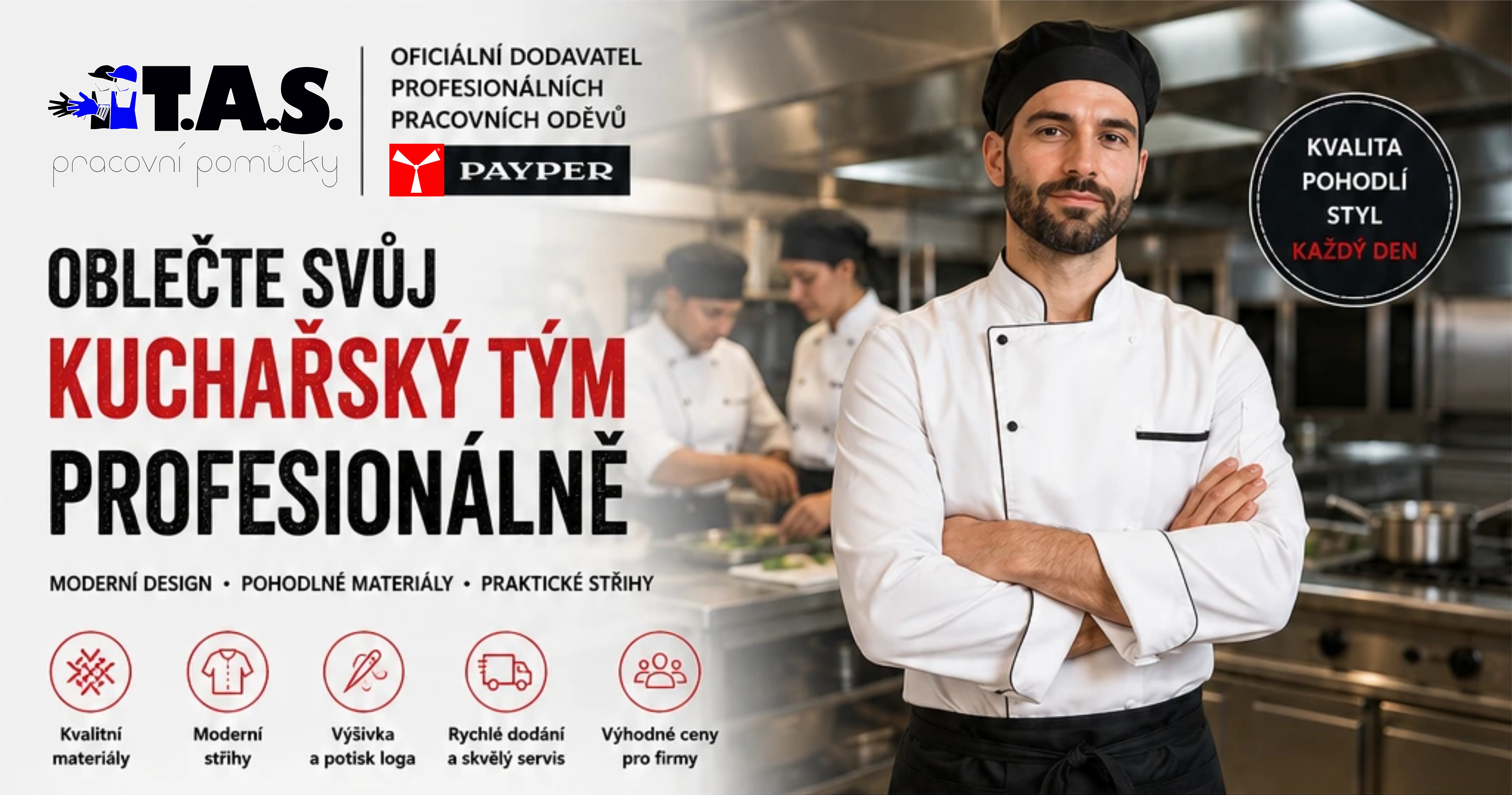 Profesionální pracovní oděvy PAYPER - Gastronomie