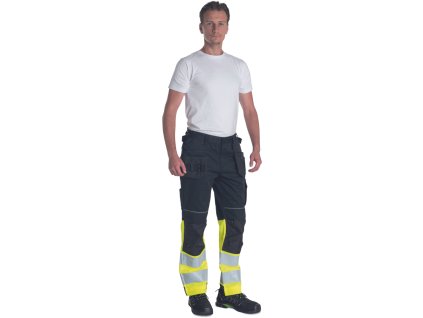 Reflexní kalhoty Červa MAX VIVO FP DW - ČERNÁ/ŽLUTÁ 1/4