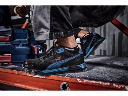 Polobotky PUMA Safety Frontside Blk/Blue LOW S1P 1/7