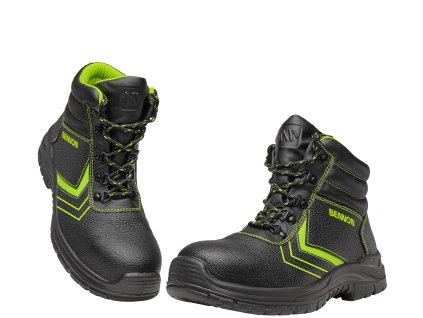 Kotníková obuv Bennon BASIC S3 High - ČERNÁ/ZELENÁ 1/9