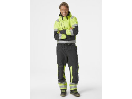 Nepromokavá reflexní kombinéza s kapucí Helly Hansen ALNA 2.0 SHELL - ŽLUTÁ/ŠEDÁ EBONY 1/11