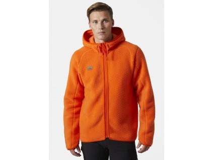 Mikina na zip s kapucí Helly Hansen HERITAGE PILE - TMAVĚ ORANŽOVÁ 1/6