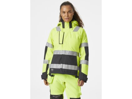 Dámská reflexní zimní bunda s kapucí Helly Hansen LUNA HI-VIS - ŽLUTÁ/ŠEDÁ EBONY 1/8