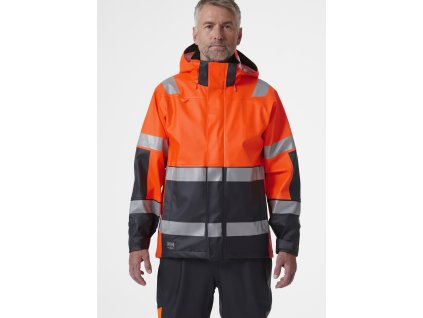 Nepromokavá reflexní bunda s kapucí Helly Hansen ALNA 2.0 - ORANŽOVÁ/ŠEDÁ EBONY 1/8