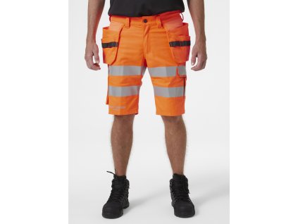 Reflexní kraťasy Helly Hansen ALNA 2.0 HI-VIS CONSTRUCTION - ORANŽOVÁ/ŠEDÁ EBONY 1/6