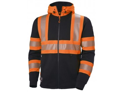 Reflexní mikina na zip s kapucí Helly Hansen ICU - ORANŽOVÁ/ŠEDÁ EBONY 1/2