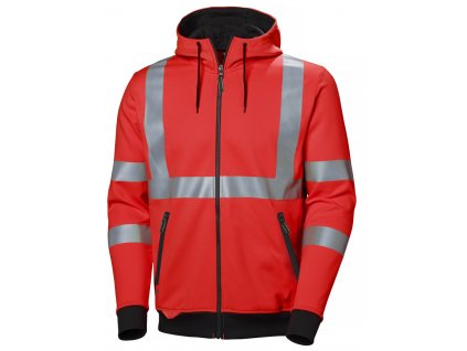 Reflexní mikina na zip s kapucí Helly Hansen ADDVIS - ČERVENÁ 1/2