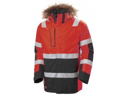 Reflexní zimní parka s kapucí Helly Hansen ALNA 2.0 - ČERVENÁ/ŠEDÁ EBONY 1/1