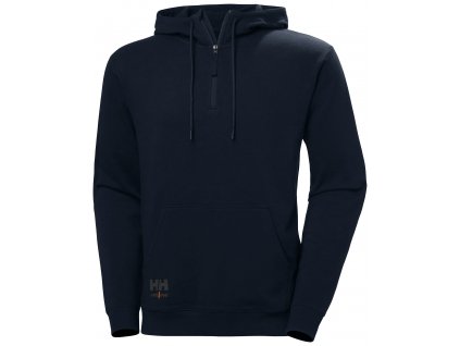 Mikina na zip ke krku s kapucí Helly Hansen ESSENTIAL - NAVY 1/2