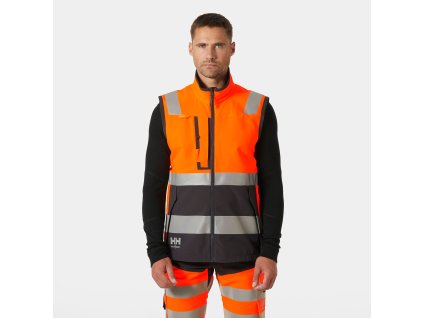 Reflexní vesta Helly Hansen ALNA 4X TECH - ORANŽOVÁ/EBEN 1/7