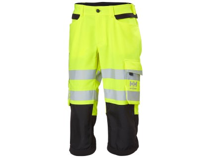 Reflexní 3/4 kalhoty Helly Hansen ALNA 4X HH CONNECT PIRATE - ŽLUTÁ/EBEN 1/2