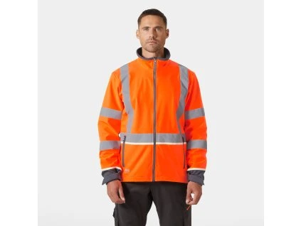 Reflexní softshellová bunda Helly Hansen UC-ME SOFTSHELL JACKET - ORANŽOVÁ/EBEN 1/6