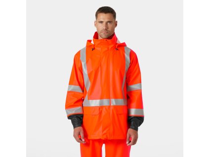 Reflexní bunda s kapucí Helly Hansen ADDVIS RAIN - ORANŽOVÁ/EBEN 1/8