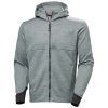 Mikina na zip s kapucí Helly Hansen TECH HOODED MIDLAYER - ŠEDÁ MELANGE 7/8
