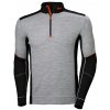 Funkční tričko s dlouhým rukávem a se zipem ke krku Helly Hansen LIFA MERINO - ŠEDÁ MELANGE/ČERNÁ 1/2