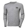 Funkční tričko s dlouhým rukávem Helly Hansen LIFA MERINO CREWNECK - ŠEDÁ MELANGE 1/1