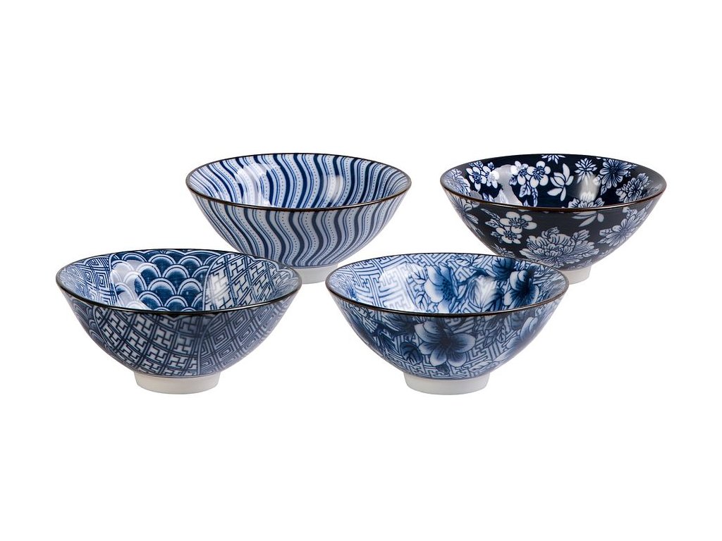 Sumi  - Fine China sada 4 porcelánových šálků 0,06 l, modré