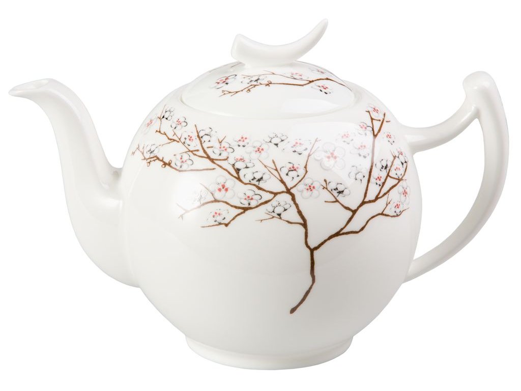Bílá třešeň - Fine Bone China porcelánová čajová konvice 1 l