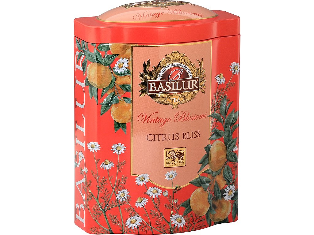 Vintage Blossoms Citrus Bliss - černý aromatizovaný sypaný čaj v plechové dóze 100 g