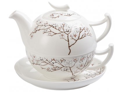 Bílá třešeň - fine bone china tea for one, čajová porcelánová souprava 0,25l /0,5 l