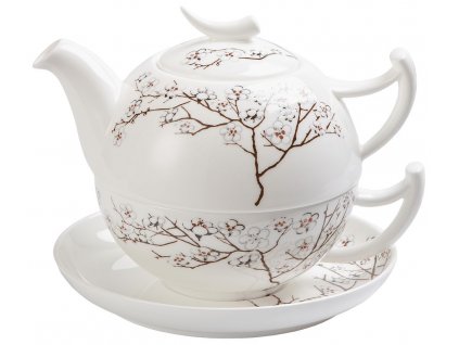 Bílá třešeň - fine bone china tea for one, čajová porcelánová souprava 0,25l /0,5 l