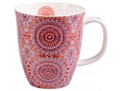 Sonji - Fine Bone China porcelánový hrnek 0,4 l, červený s mandaly