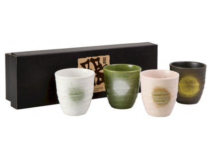 Akari - japonské porcelánové hrnky bez ouška, 4 ks, 0,18 l