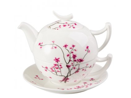 Cherry Blossom - Tea for one, Fine Bone China, čajová porcelánová souprava 0,25l /0,5 l, třešeň