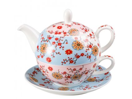 Ava - Tea for one, Fine Bone China, čajová porcelánová souprava 0,25l /0,5 l, květiny