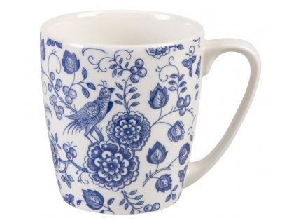 Nankin - Fine China, porcelánový hrnek 0, 3 l, modrý, bílý, květiny, ptáček