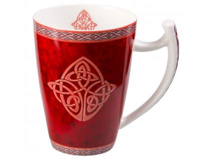 Celtic - Fine Bone China porcelánový hrnek 0,6 l, červený, keltský uzel