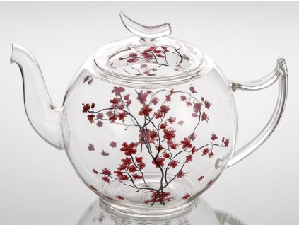 Cherry Blossom - skleněná čajová konvice 1,2 l, třešeň