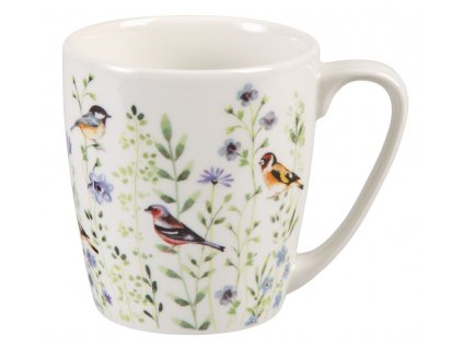 Bird Watch blue - porcelánový hrnek 0,3 l, Aqurelle, ptáček, louka