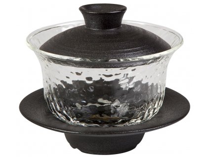 Ito - porcelánový - skleněný Gaiwan (Zhong), 0,15 l černý