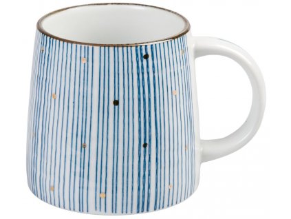 Janne - porcelánový hrnek 0,3 l, proužky, zlaté puntíky