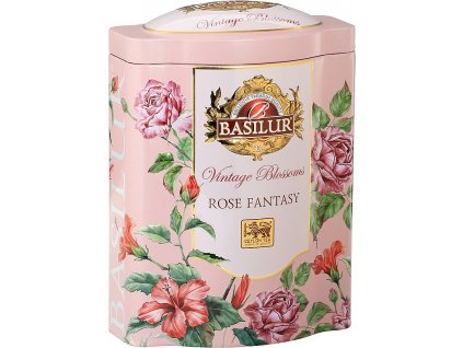 Vintage Blossoms Rose Fantasy - zelený aromatizovaný sypaný čaj v plechové dóze 100 g