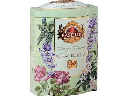 Vintage Blossoms Floral Bouquet - zelený aromatizovaný sypaný čaj v plechové dóze 100 g